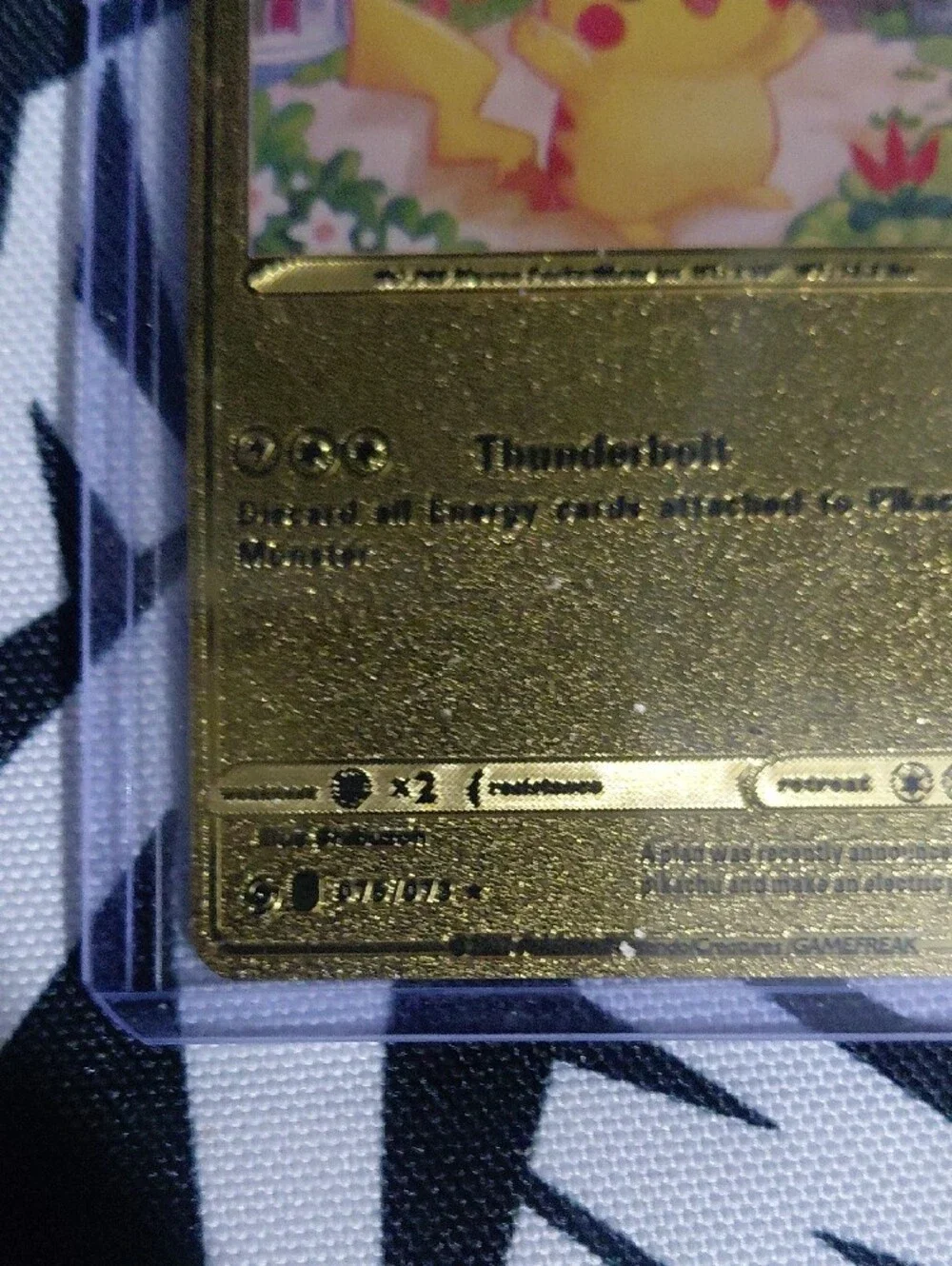 Gold Foil Pikachu Collectible Card - Yellow